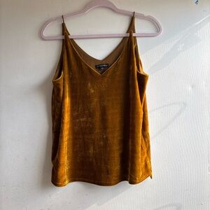 Shinestar Mustard Gold Velvet Tank Size Small